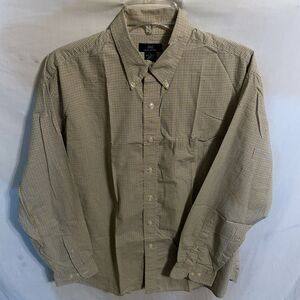 Brooks Brothers 346 Men’s Dress Shirt Size Large Yellow Blue Striped Business